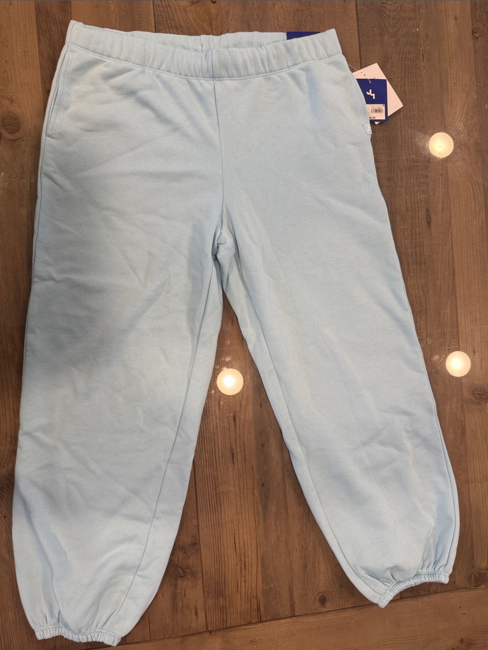 JoyLab Light Blue Cinched Adjustable Drawstring Regular Length Sweat Pants - Picture 2 of 9